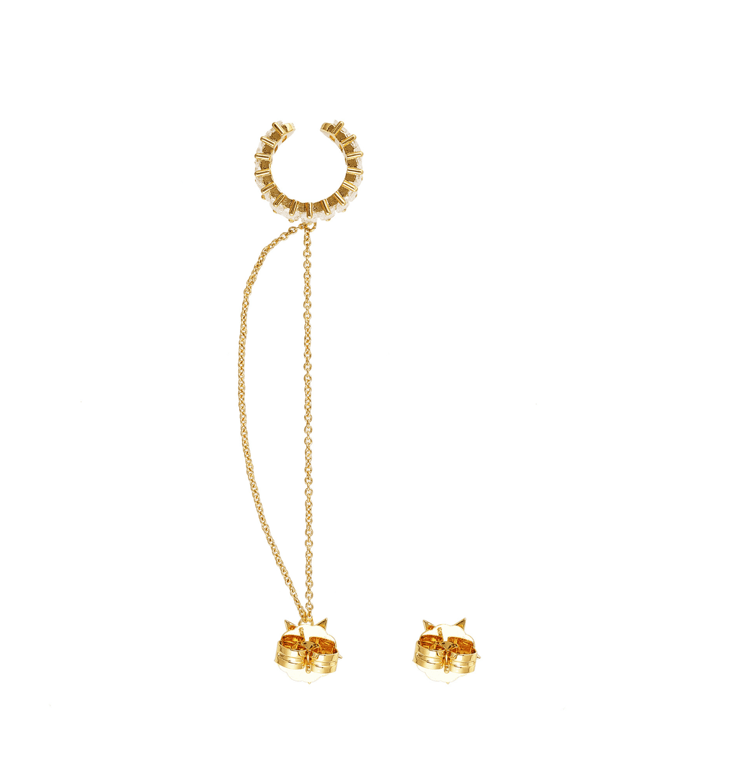 EAR CUFF BAGUETTE CHAIN MIMOSA CRISTAL