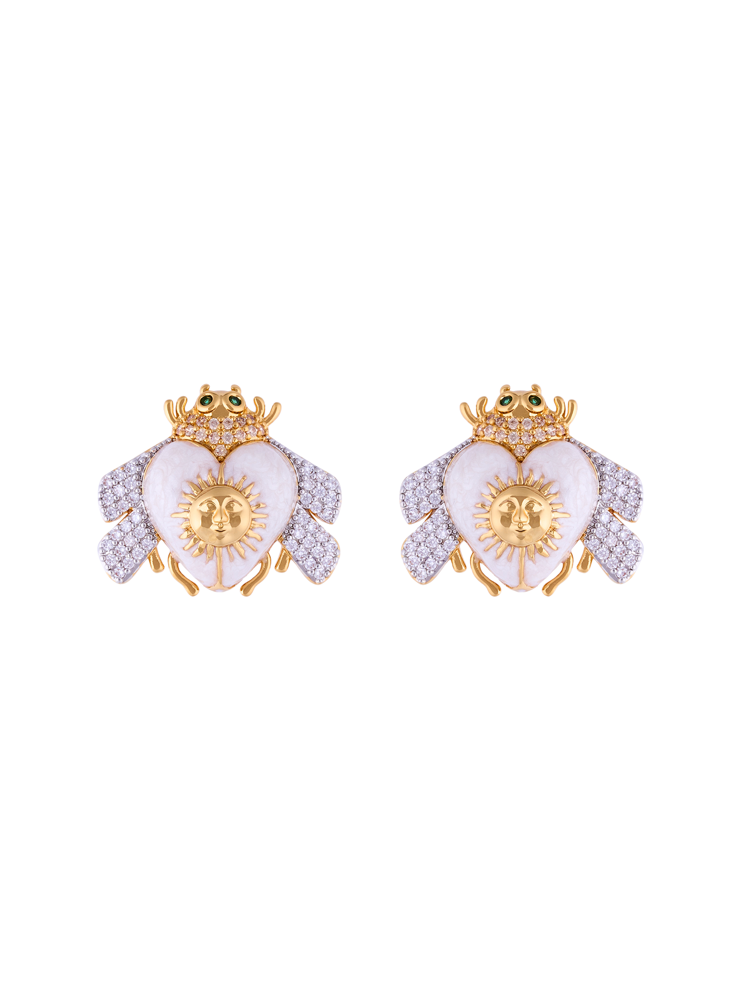 SUNSET NACRE MINI BEE STUD EARRINGS PEARL