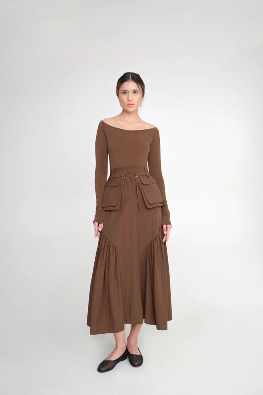 ETAPA BODYSUIT Y SUPERFICIE MIDI SKIRT