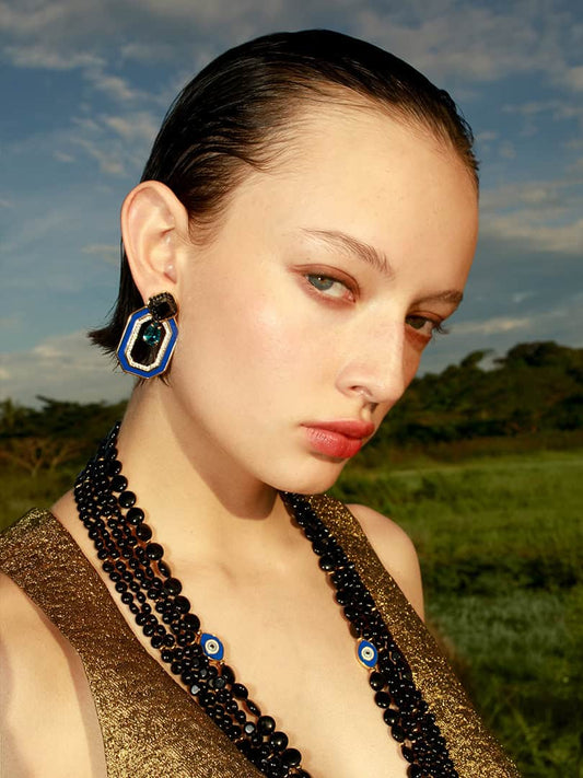 ARETES MESMERA MISI AZUL ONYX