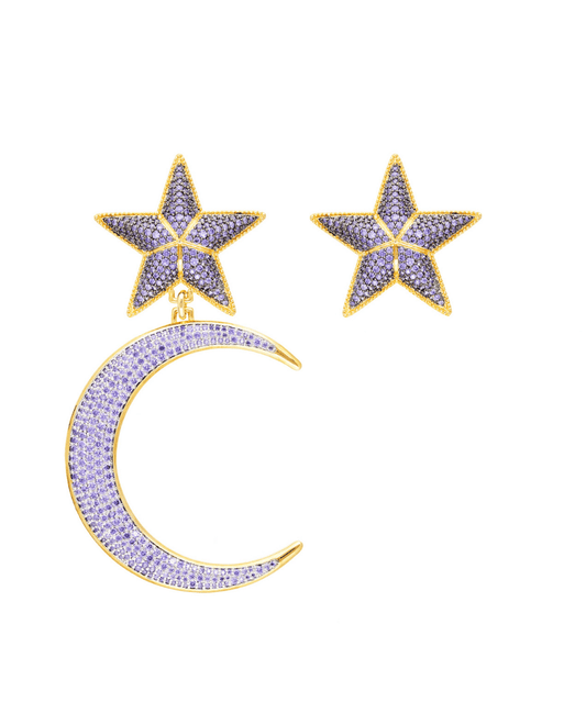 ARETES KOSMOS BIANKA LUNA ASIMETRICO AMATISTA