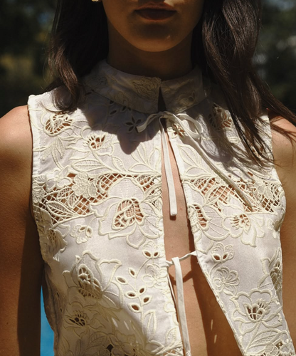 AGAPANTO CRÈME BLOUSE TOP  & TIVOLI CRÈME LONG PAQNTS