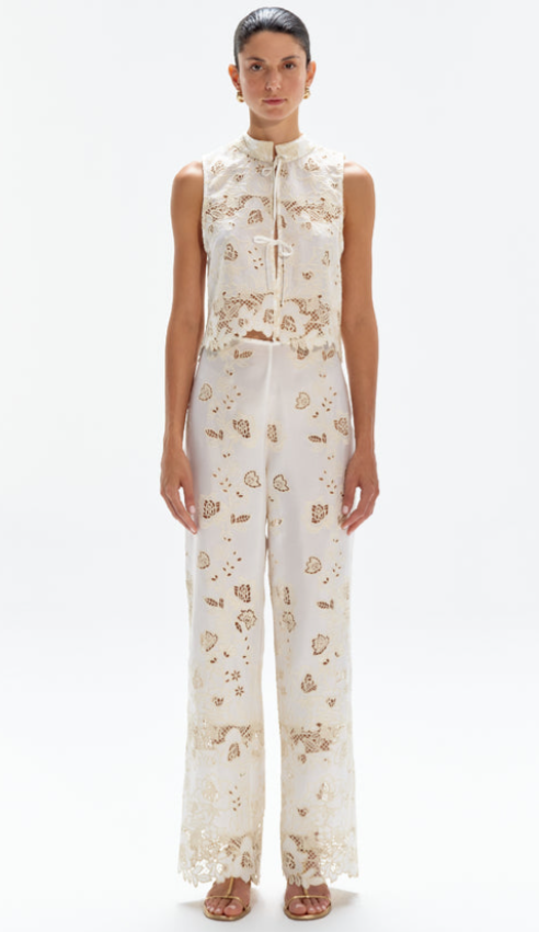 AGAPANTO CRÈME BLOUSE TOP  & TIVOLI CRÈME LONG PAQNTS