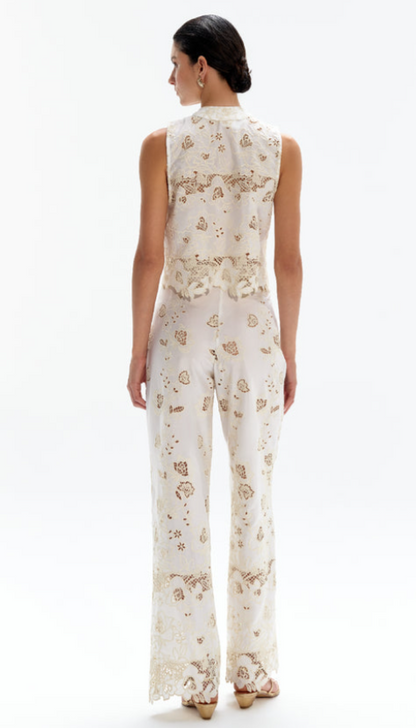 AGAPANTO CRÈME BLOUSE TOP  & TIVOLI CRÈME LONG PAQNTS