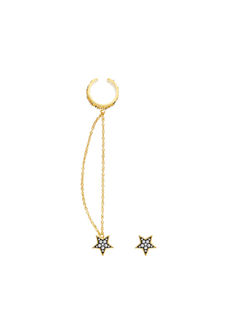 EAR CUFF BAGUETTE CHAIN MIMOSA ONIX