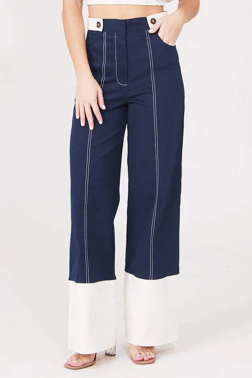 THE TOP MILAN & FARRAH NAVY PANT SET