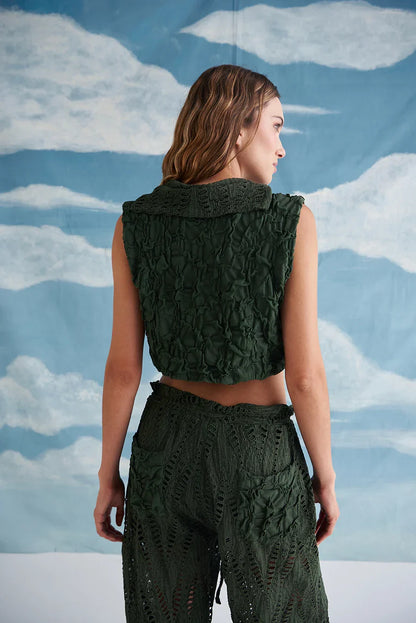 PEACE & LOVE VEST IN GREEN & ROMANCE DANCE AFFAIR PANT IN GREEN