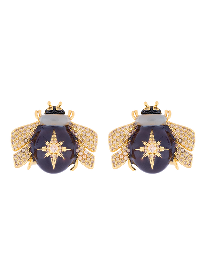 DUSK CHOCOLATE BEE STUD EARRINGS