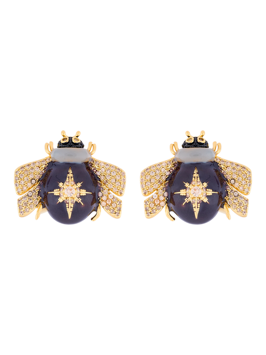 DUSK CHOCOLATE BEE STUD EARRINGS