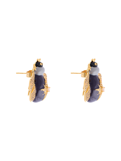 DUSK CHOCOLATE BEE STUD EARRINGS