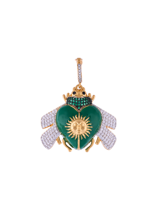 SUNSET EMERALD BEE PENDANT GREEN