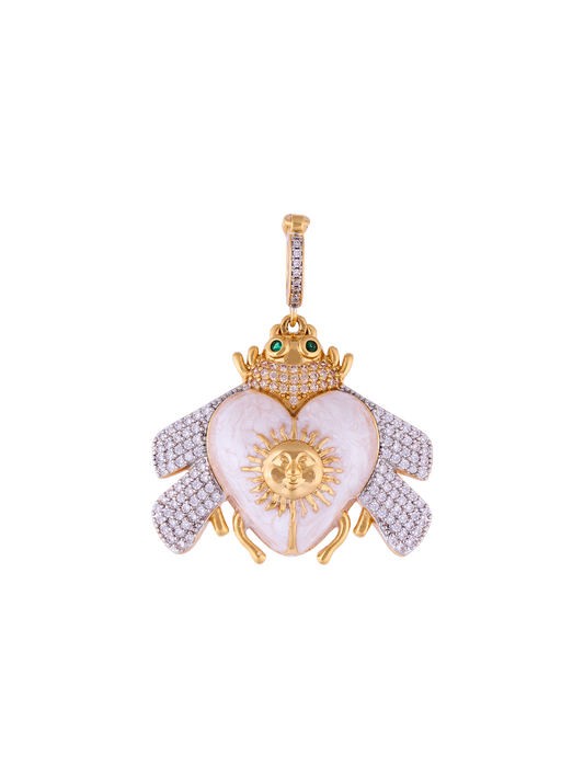 SUNSET NACRE BEE PENDANT PEARL
