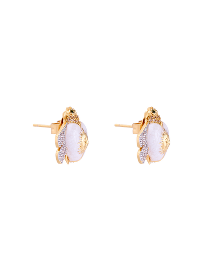SUNSET NACRE MINI BEE STUD EARRINGS PEARL