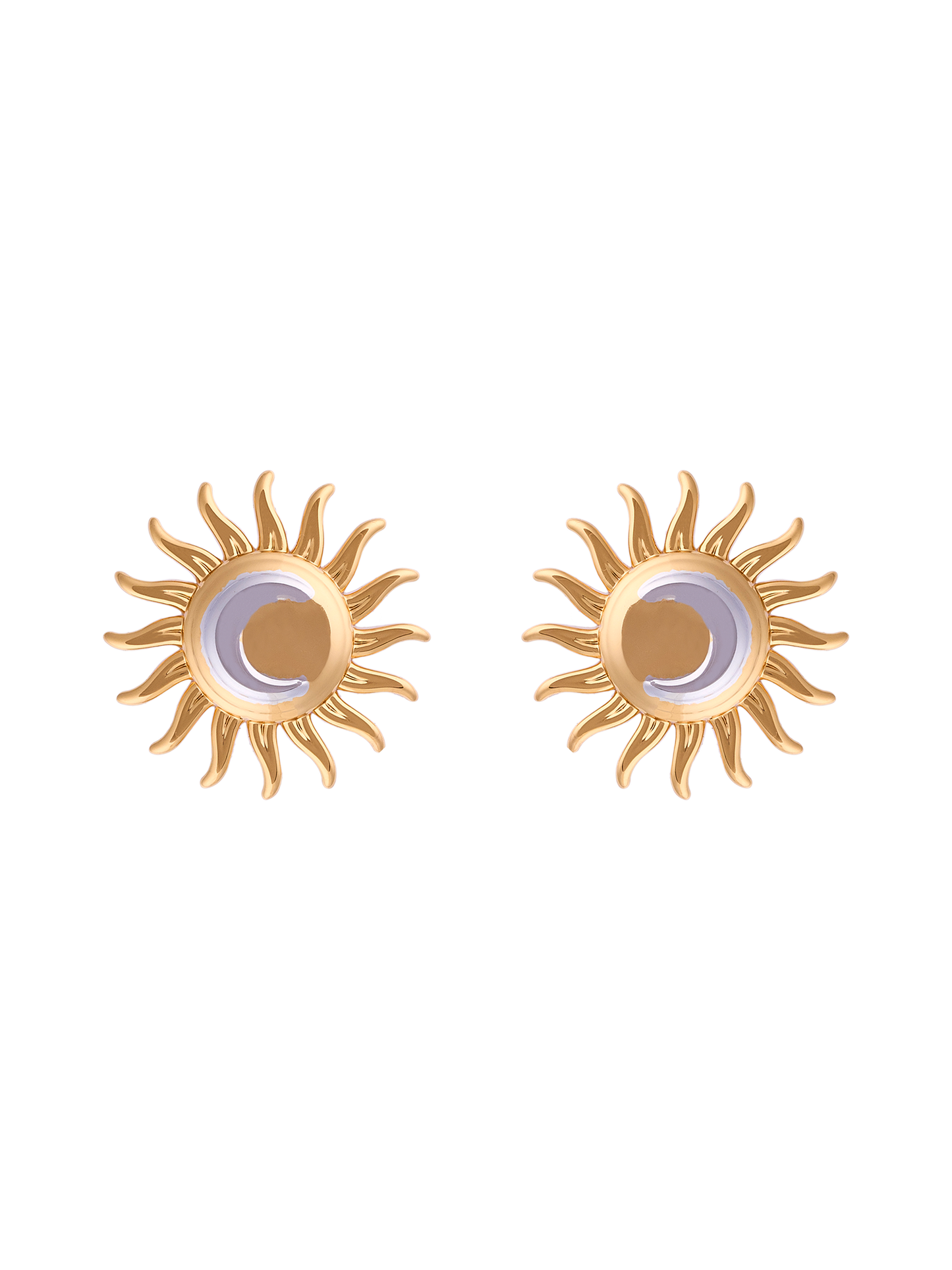NOON SUN & MOON STUD EARRINGS