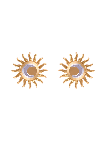 NOON SUN & MOON STUD EARRINGS