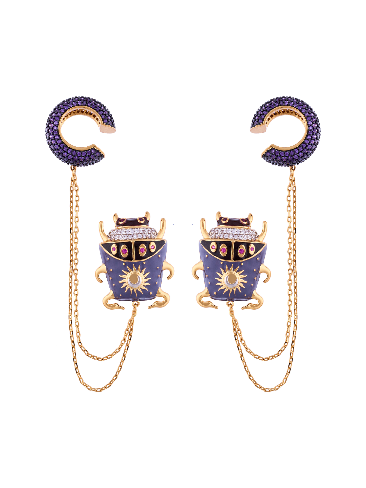 NOON PURPLE BEETLE EARCUFF