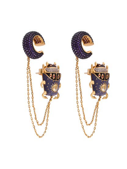 NOON PURPLE BEETLE EARCUFF