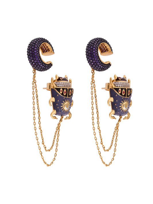 NOON PURPLE BEETLE EARCUFF