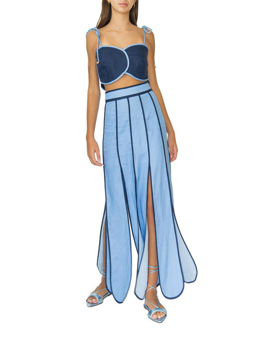 SET TOP AVEIRO Y CETINA SKIRT NAVY - BAIA
