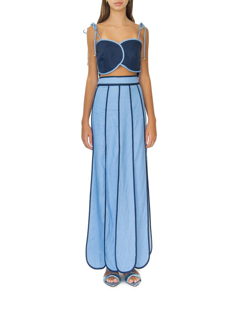 SET TOP AVEIRO Y CETINA SKIRT NAVY - BAIA