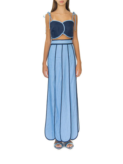 SET TOP AVEIRO Y CETINA SKIRT NAVY - BAIA