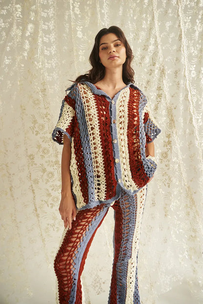 TERRA & BLUE STRIPPED TEE & TERRA & BLUE AFFAIR STRIPPED PANTS