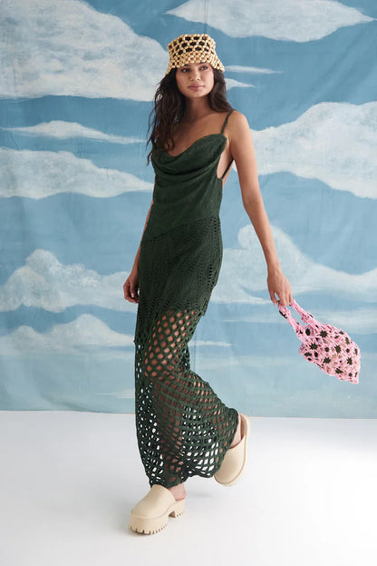 THE PETAL DANCE DRESS IN GREEN