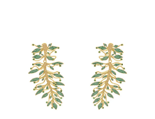 ARETES ENREDADERA LIANA ESMERALDA