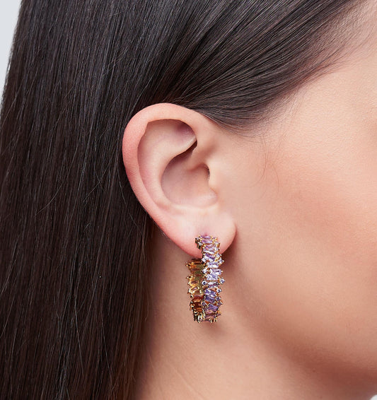 ARETES BAGUETTES AMATISTA