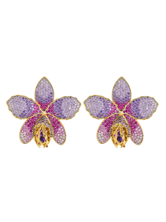 ARETES ORQUIDEA CATLEYA MULTICOLOR