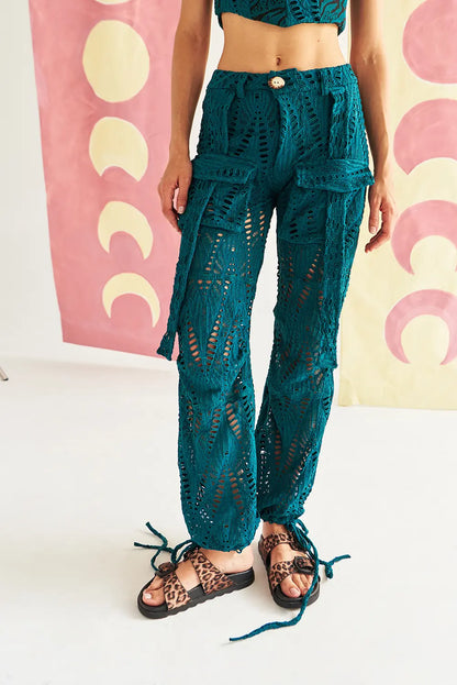 GO WILD & DANCE AQUA TEAL CARGO PANTS AND LIVE WILD TOP SHINNY ARENA
