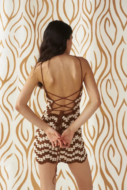 GO WILD MINI DRESS IN BROWN