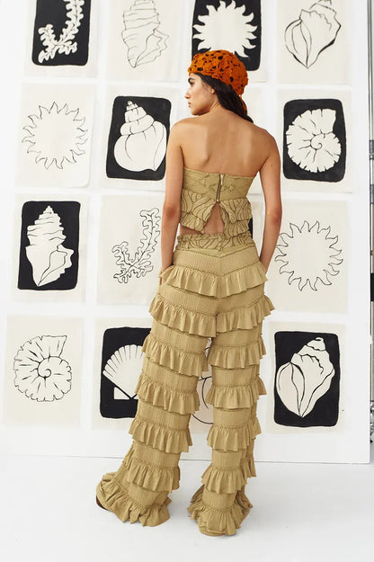 SHELL CORSET & MOONLIGHT DANCING PANTS IN THE LIGHT GREEN