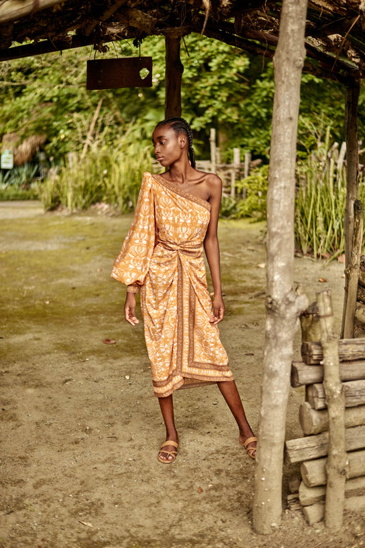 DRESS RAYON MUSTARD