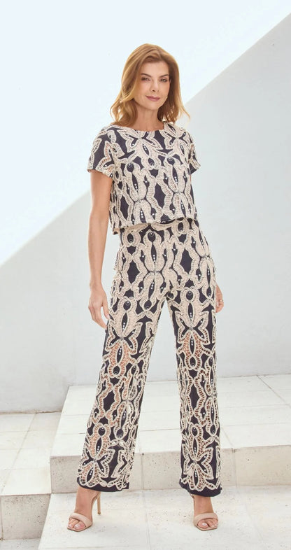 SET CAMISA MANGAS PANTALON TURQUI CARO CRUZ