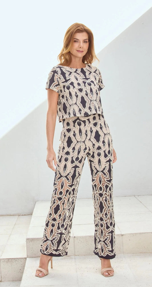 SET CAMISA MANGAS PANTALON TURQUI CARO CRUZ