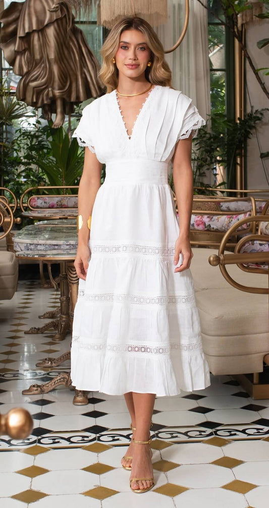 VESTIDO OASIS MIDI BLANCO