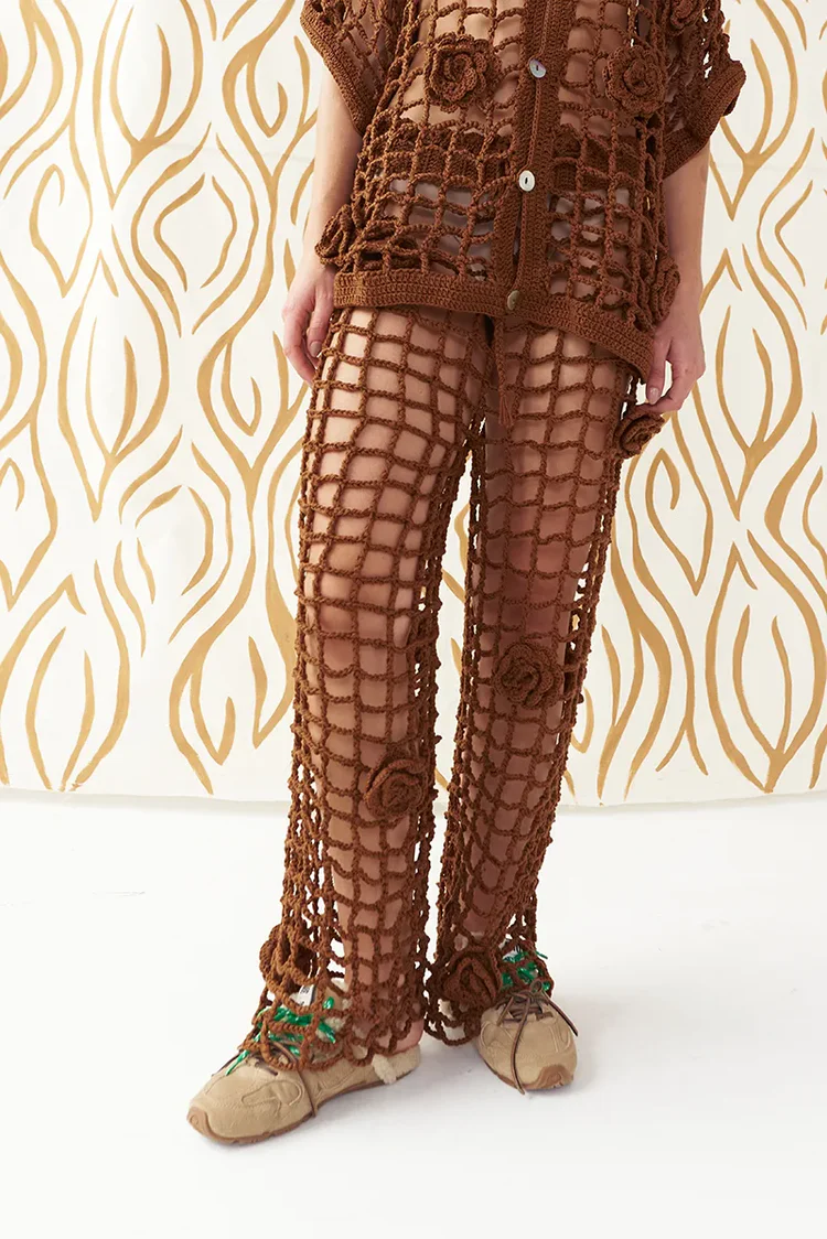 FLOWER SHELL IN BROWN SET