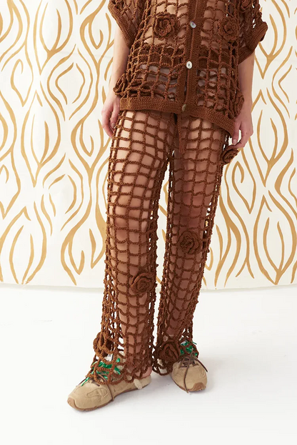 FLOWER SHELL IN BROWN SET