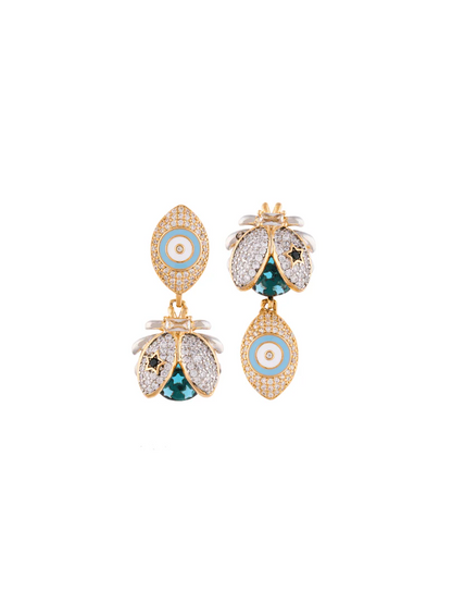 CATARINA NILO AQUA EVIL EYE EARRINGS