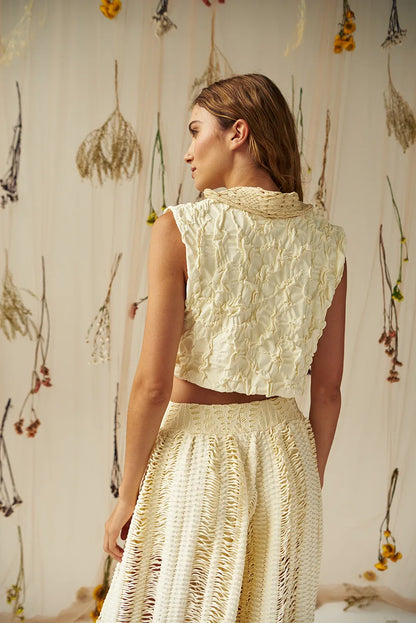 PEACE & LOVE VEST IN BUTTER & FLOWER DANCE PANTS IN BUTTER