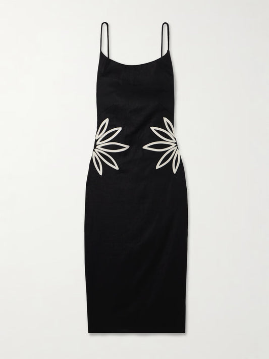 DRESS  LINEN BLACK